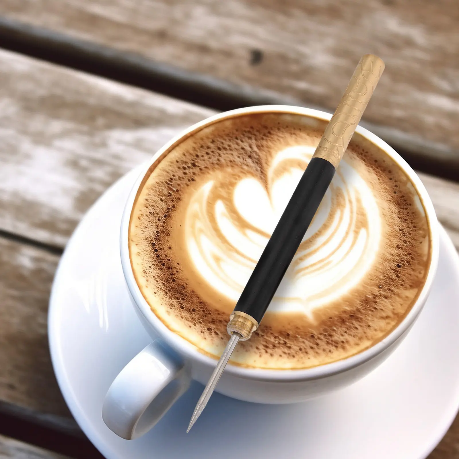 Professional Stainless Steel Latte Art Needle with Ergonomic Wooden Handle Coffee Drawing Tool for Espresso Milk Foam Pattern
Professional Stainless Steel Latte Art Needle with Ergonomic Wooden Handle Coffee Drawing Tool for Espresso Milk Foam Pattern