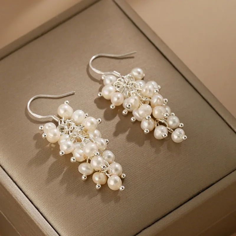 Minar Statement Genuine Freshwater Pearl Beads Tassel Grape Strand Drop Earrings for Women Silver Plated Copper Wedding Jewelry
Minar Statement Genuine Freshwater Pearl Beads Tassel Grape Strand Drop Earrings for Women Silver Plated Copper Wedding Jewelry