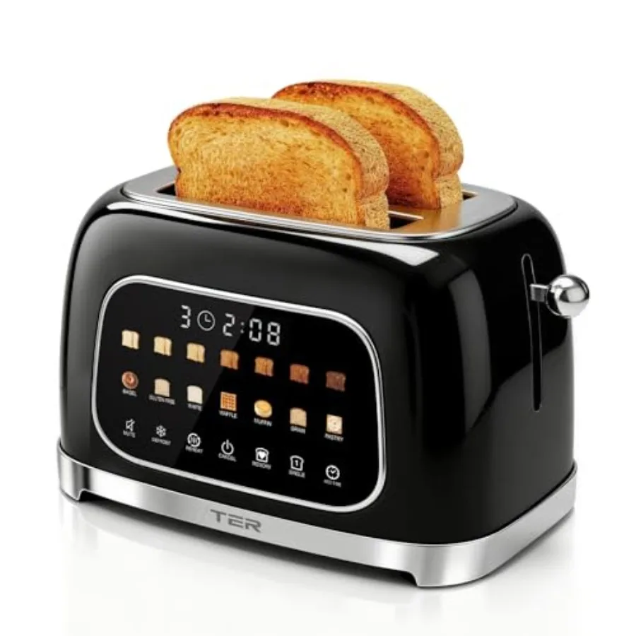 2-Slice Toaster with Touch Screen 7 Bread Modes 7 Browning Levels Wide Slots for Bagel Thick Breads Mute Mode for Quiet Morning
2-Slice Toaster with Touch Screen 7 Bread Modes 7 Browning Levels Wide Slots for Bagel Thick Breads Mute Mode for Quiet Morning