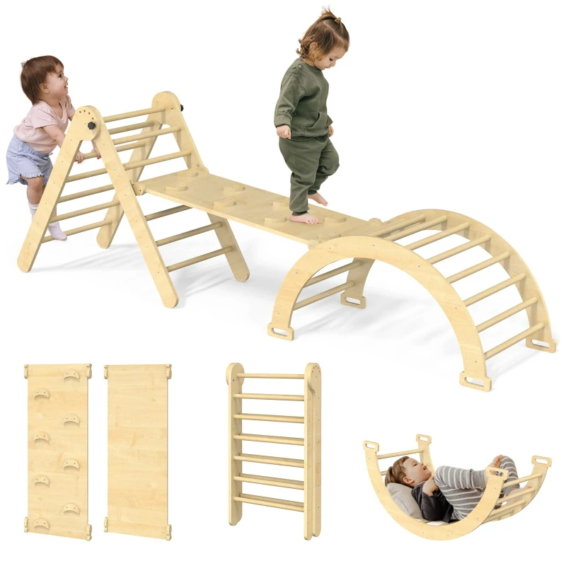 5 in 1 Pikler Triangle Set,Montessori Climbing Toys for Toddlers 1-3 Inside
5 in 1 Pikler Triangle Set,Montessori Climbing Toys for Toddlers 1-3 Inside