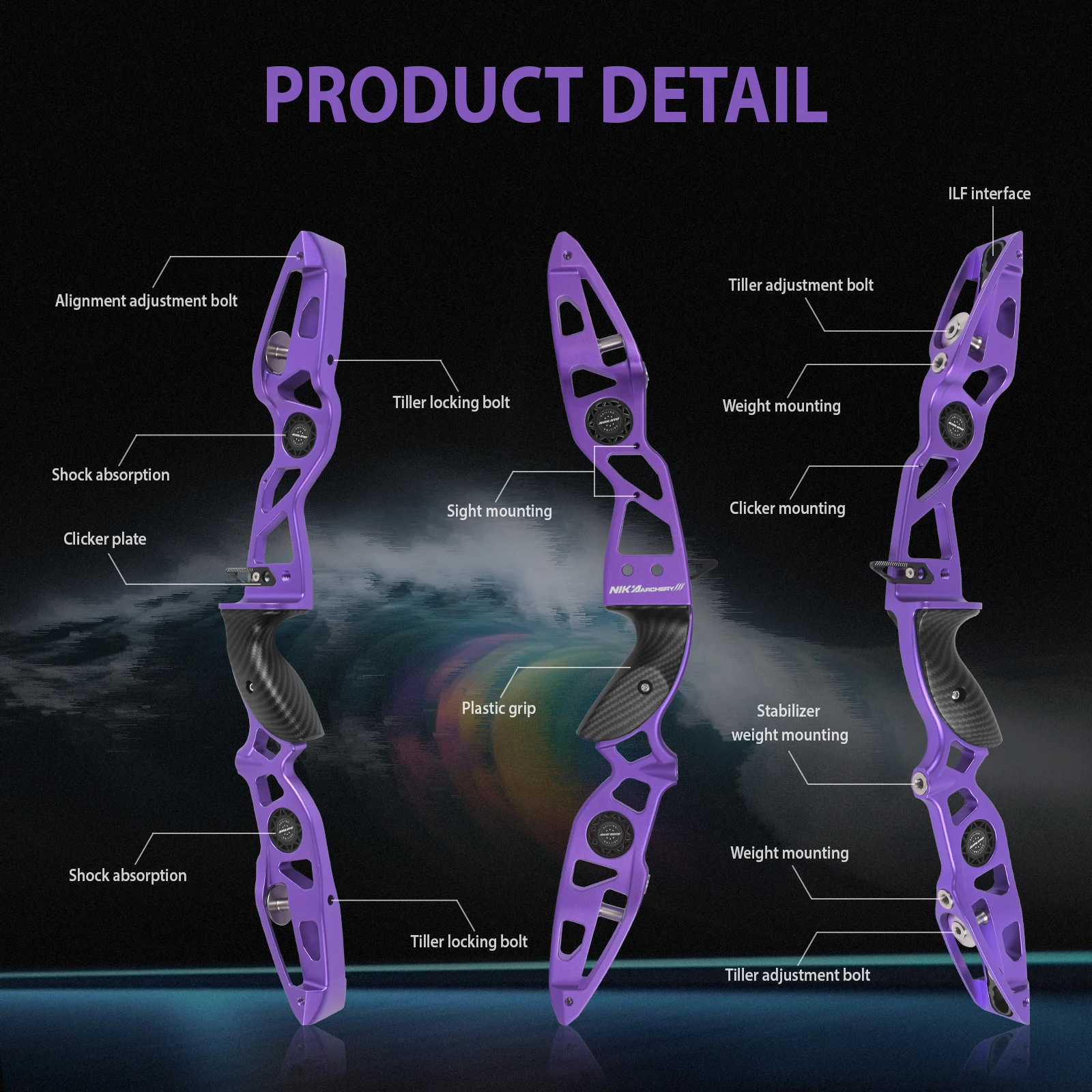 New 21" ET-21 Archery Right Hand ILF Recurve Bow Riser CNC High End ILF Recurve Bow Archery Shotting Outdoor Sport Accessory
New 21" ET-21 Archery Right Hand ILF Recurve Bow Riser CNC High End ILF Recurve Bow Archery Shotting Outdoor Sport Accessory