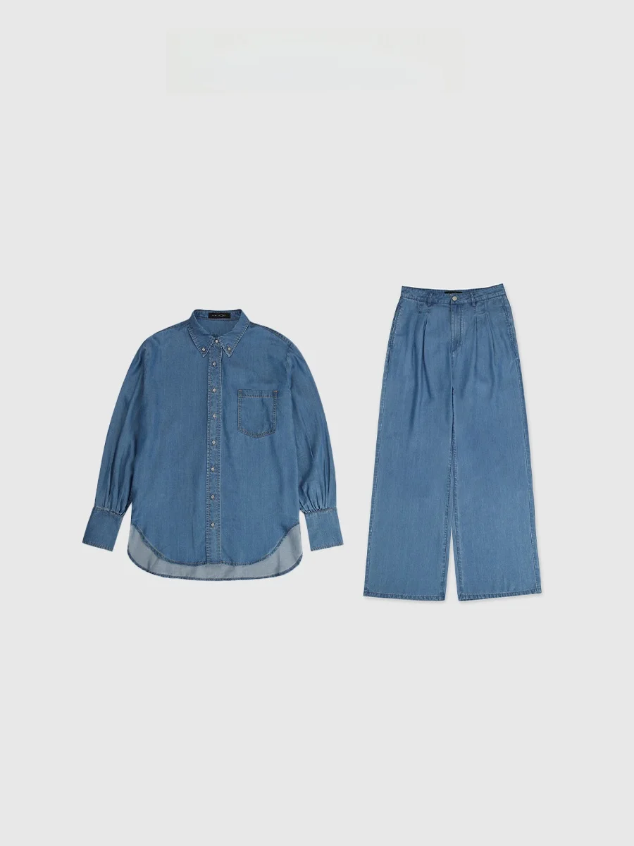 Backatone Freeport Style Denim Shirt Women's Fashion Set Long Sleeve Princess Collar Button Dress Four Seasons Universal
Backatone Freeport Style Denim Shirt Women's Fashion Set Long Sleeve Princess Collar Button Dress Four Seasons Universal