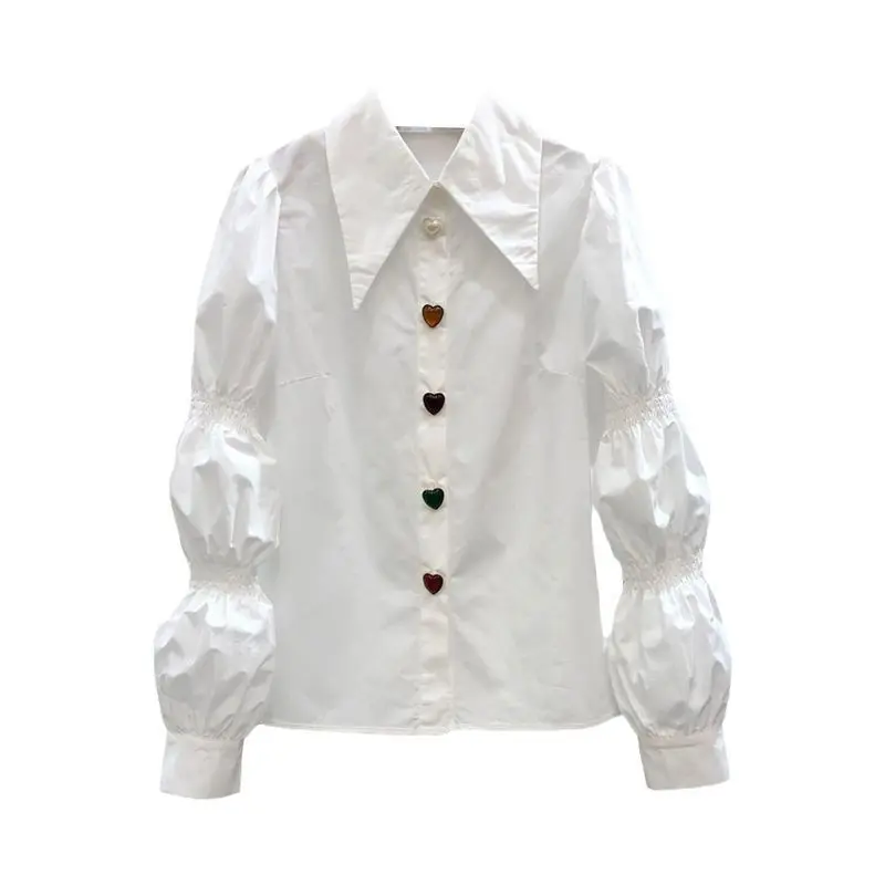 French Bubble Sleeves Pointed Neck Shirt Women's 2024 Autumn Fashion Style Long Sleeved Shirt Trend
French Bubble Sleeves Pointed Neck Shirt Women's 2024 Autumn Fashion Style Long Sleeved Shirt Trend