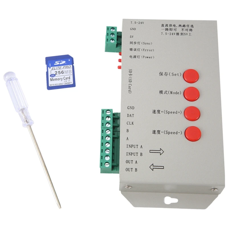 RGB LED Controller T1000S SD Card 2048Pixels Controller For WS2801 WS2811 WS2812B SK6812 LPD6803 LED Strip Light
RGB LED Controller T1000S SD Card 2048Pixels Controller For WS2801 WS2811 WS2812B SK6812 LPD6803 LED Strip Light