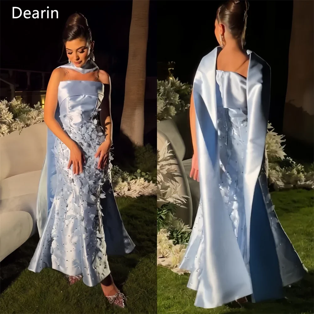 Customized Formal Dress Dearin Strapless Mermaid Ankle Length Skirts Draped Applique Flower Bespoke Occasion Dresses Evening Pro
Customized Formal Dress Dearin Strapless Mermaid Ankle Length Skirts Draped Applique Flower Bespoke Occasion Dresses Evening Pro