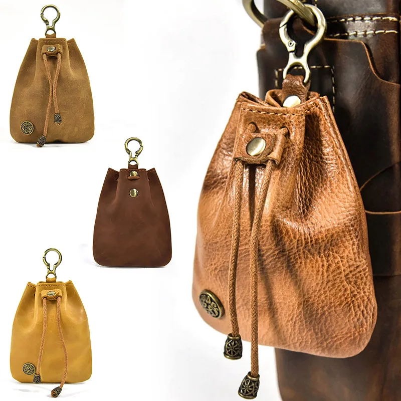 Genuine Leather Coin Purse For Women Men Vintage Portable Handmade Drawstring Pocket Storage Bag With Keyring Card Holder Case
Genuine Leather Coin Purse For Women Men Vintage Portable Handmade Drawstring Pocket Storage Bag With Keyring Card Holder Case