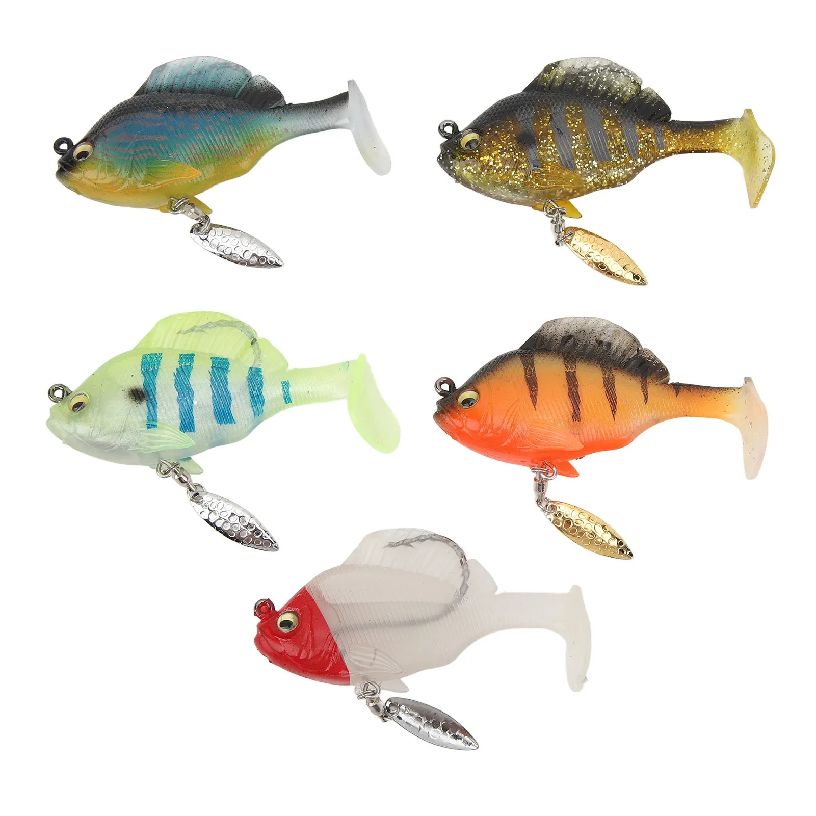 5pcs Soft Fishing Lures for Bass 18g 8cm Paddle Tail Swimbaits with Spinner Artificial Fishing Bait Lifelike Fishing Lures Kit
5pcs Soft Fishing Lures for Bass 18g 8cm Paddle Tail Swimbaits with Spinner Artificial Fishing Bait Lifelike Fishing Lures Kit