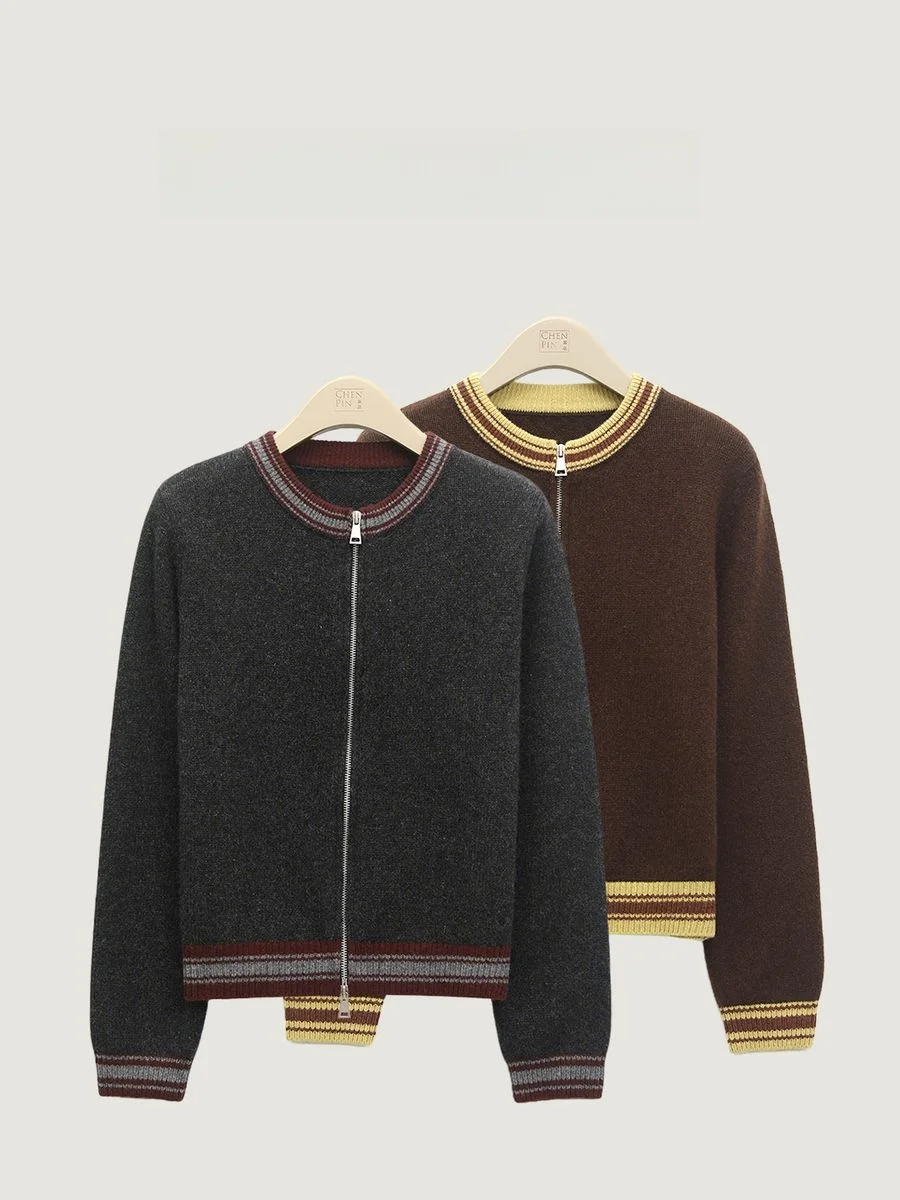Casual Style Zipper Knitted Cardigan Women's Fashionable Versatile Long Sleeve Thin Woolen Coat Spring Autumn New Arrival
Casual Style Zipper Knitted Cardigan Women's Fashionable Versatile Long Sleeve Thin Woolen Coat Spring Autumn New Arrival