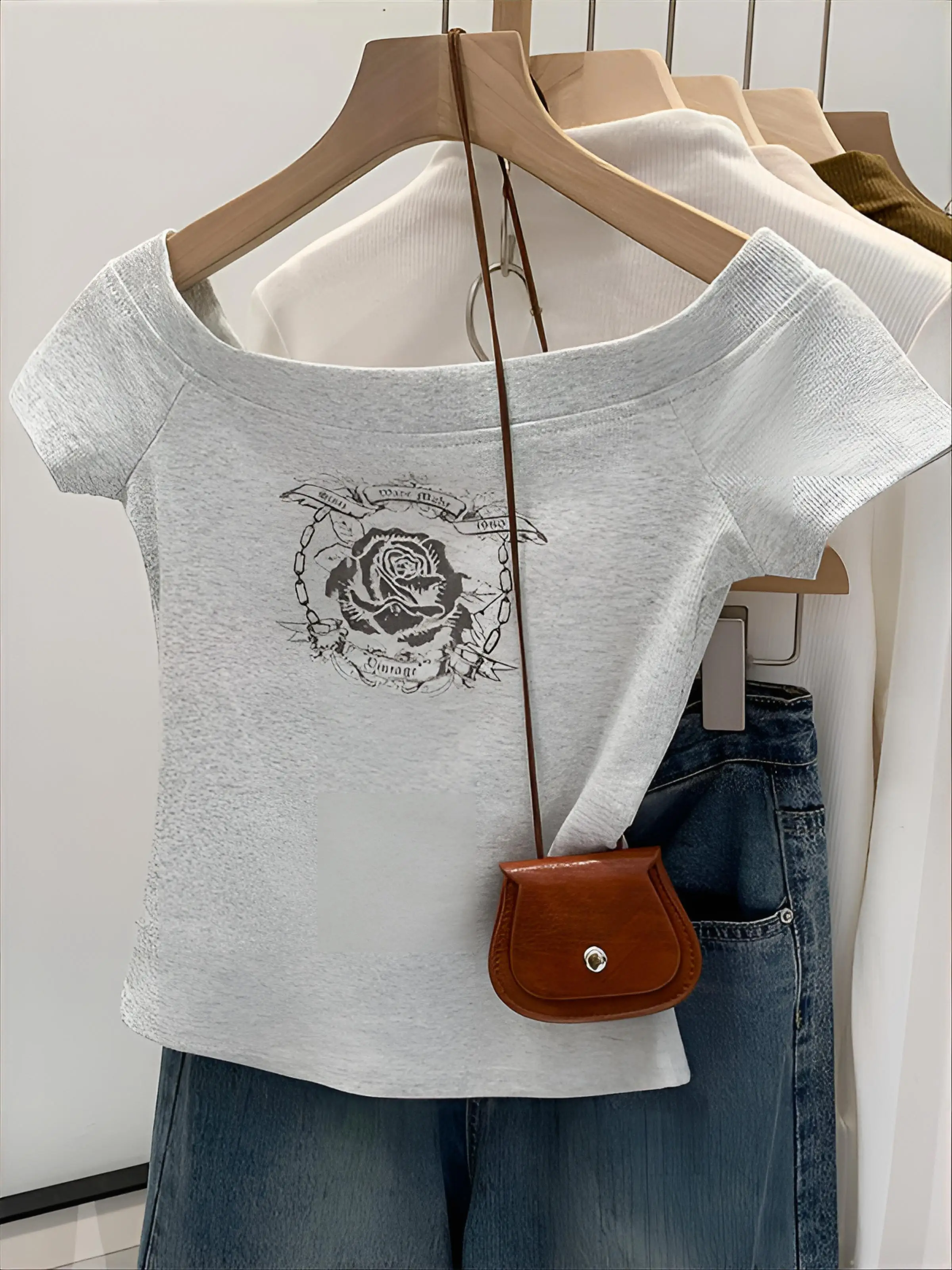 Off Shoulder T-Shirt Feminine Womens Top With Cups Supported Built-In Functional Fashion Female Lady Cool Modern Trendy Neutral
Off Shoulder T-Shirt Feminine Womens Top With Cups Supported Built-In Functional Fashion Female Lady Cool Modern Trendy Neutral