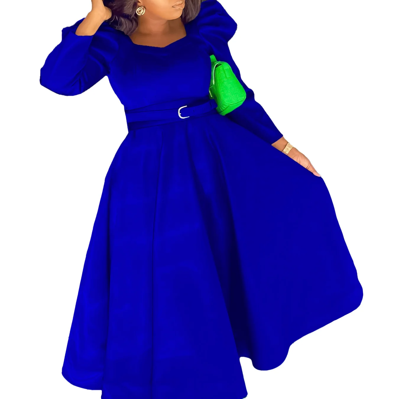 Puff Sleeve A-line Dress African Long Dresses for Women 2024 Fall Evening Party High Waist Belt Robe Femme Plus Size Ladies
Puff Sleeve A-line Dress African Long Dresses for Women 2024 Fall Evening Party High Waist Belt Robe Femme Plus Size Ladies