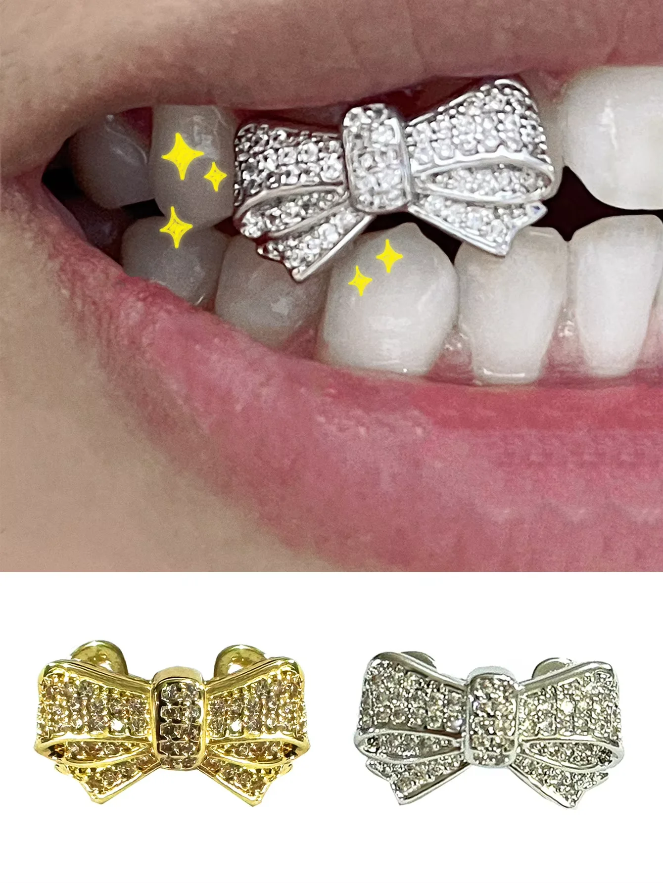 Hip-Hop Style Fashion - Diamond Bow Ties - Tooth Accessories For Hiphop Girls. Hip-Hop Rap Style - Party Gifts For Festivals.
Hip-Hop Style Fashion - Diamond Bow Ties - Tooth Accessories For Hiphop Girls. Hip-Hop Rap Style - Party Gifts For Festivals.