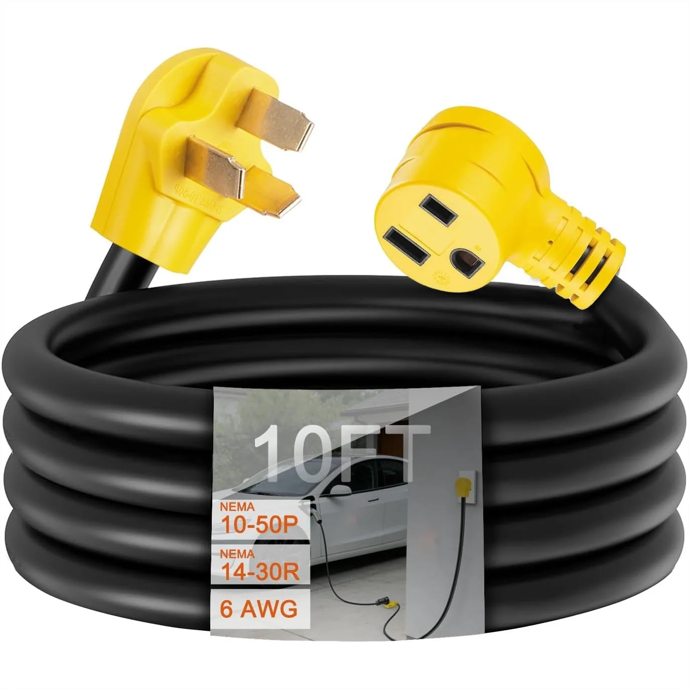 10ft NEMA 10-50P to 6-50R Heavy Duty Welder Adapter Cord, STW 6 AWG/3C, 50A 250V, ETL Listed for Welder Plasma Cutter EV Charger
10ft NEMA 10-50P to 6-50R Heavy Duty Welder Adapter Cord, STW 6 AWG/3C, 50A 250V, ETL Listed for Welder Plasma Cutter EV Charger