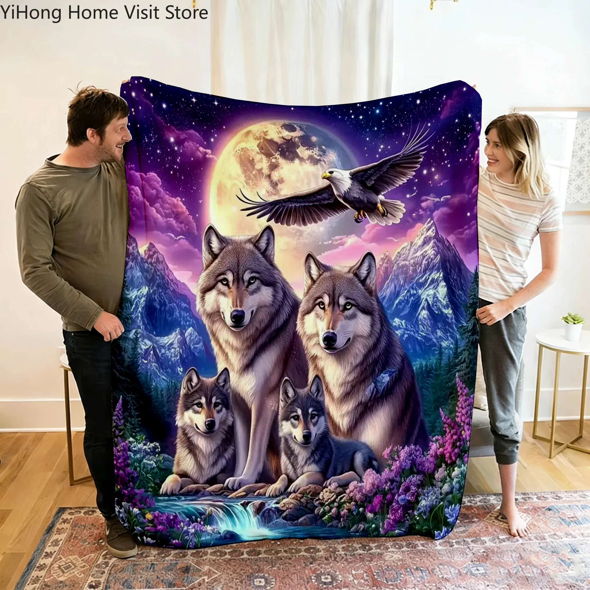 Wolf Eagle Pattern Flannel Warm Throw Blanket Home Lunch Break Blanket For Couch Sofa Office Bed Camping Trave Blanket
Wolf Eagle Pattern Flannel Warm Throw Blanket Home Lunch Break Blanket For Couch Sofa Office Bed Camping Trave Blanket