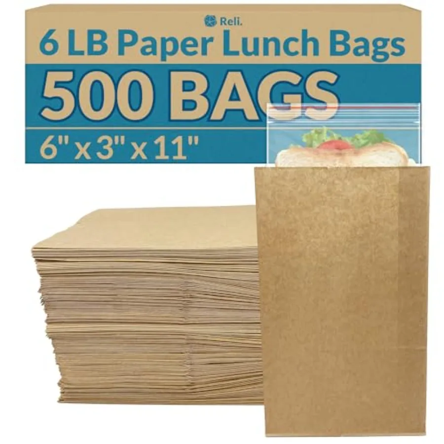 Brown Paper Bags 500 Count Paper Lunch Bags Ideal for Small Lunches and Crafts Perfect for Sandwiches and Snacks
Brown Paper Bags 500 Count Paper Lunch Bags Ideal for Small Lunches and Crafts Perfect for Sandwiches and Snacks