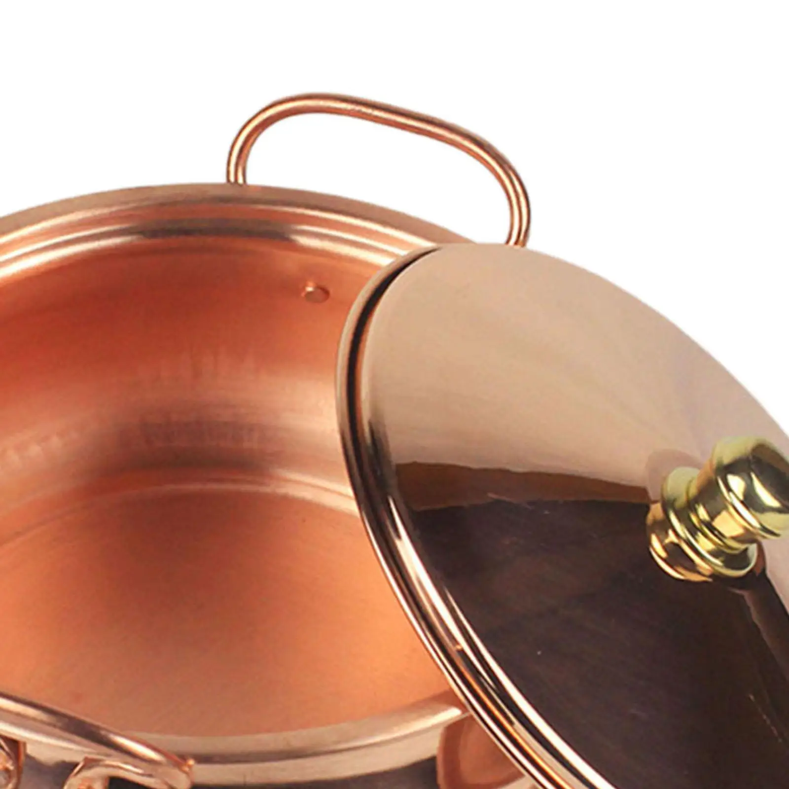 Copper Pot Thick Beautiful Shape Binaural Pot Handmade with Lid for Stovetop, Induction Shabu Shabu Pot for Household Restaurant
Copper Pot Thick Beautiful Shape Binaural Pot Handmade with Lid for Stovetop, Induction Shabu Shabu Pot for Household Restaurant