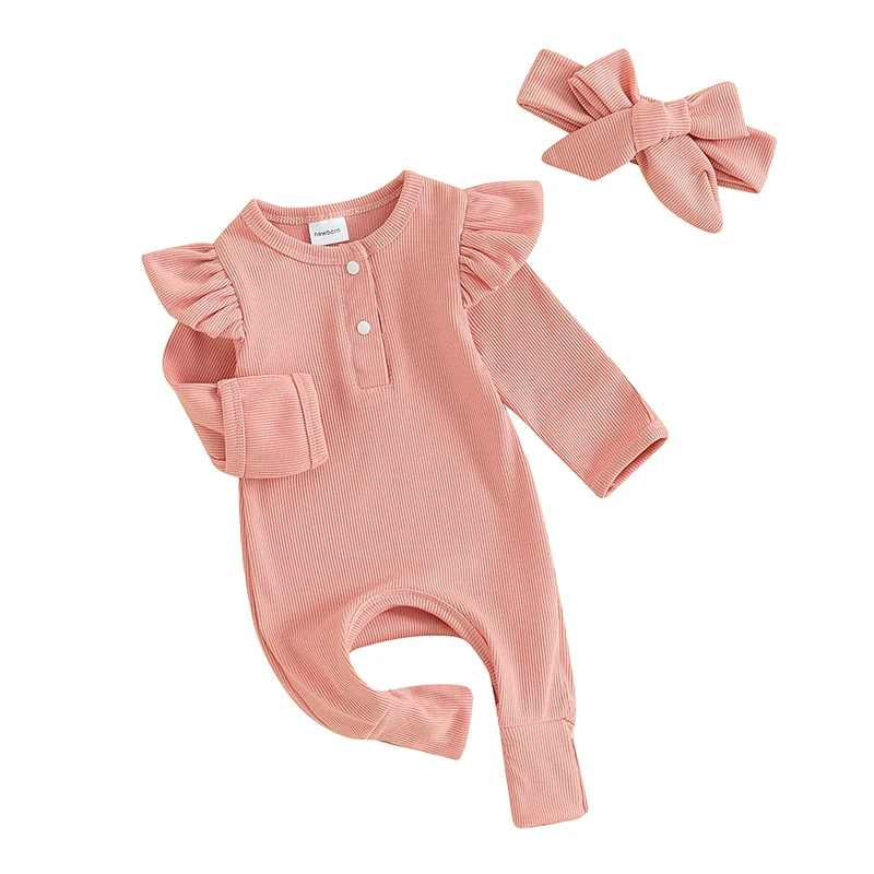 Newborn Infant Baby Girl Clothes Set Solid Ruffle Long Sleeve Romper Jumpsuit Bodysuit Headband 2Pcs Outfits
Newborn Infant Baby Girl Clothes Set Solid Ruffle Long Sleeve Romper Jumpsuit Bodysuit Headband 2Pcs Outfits