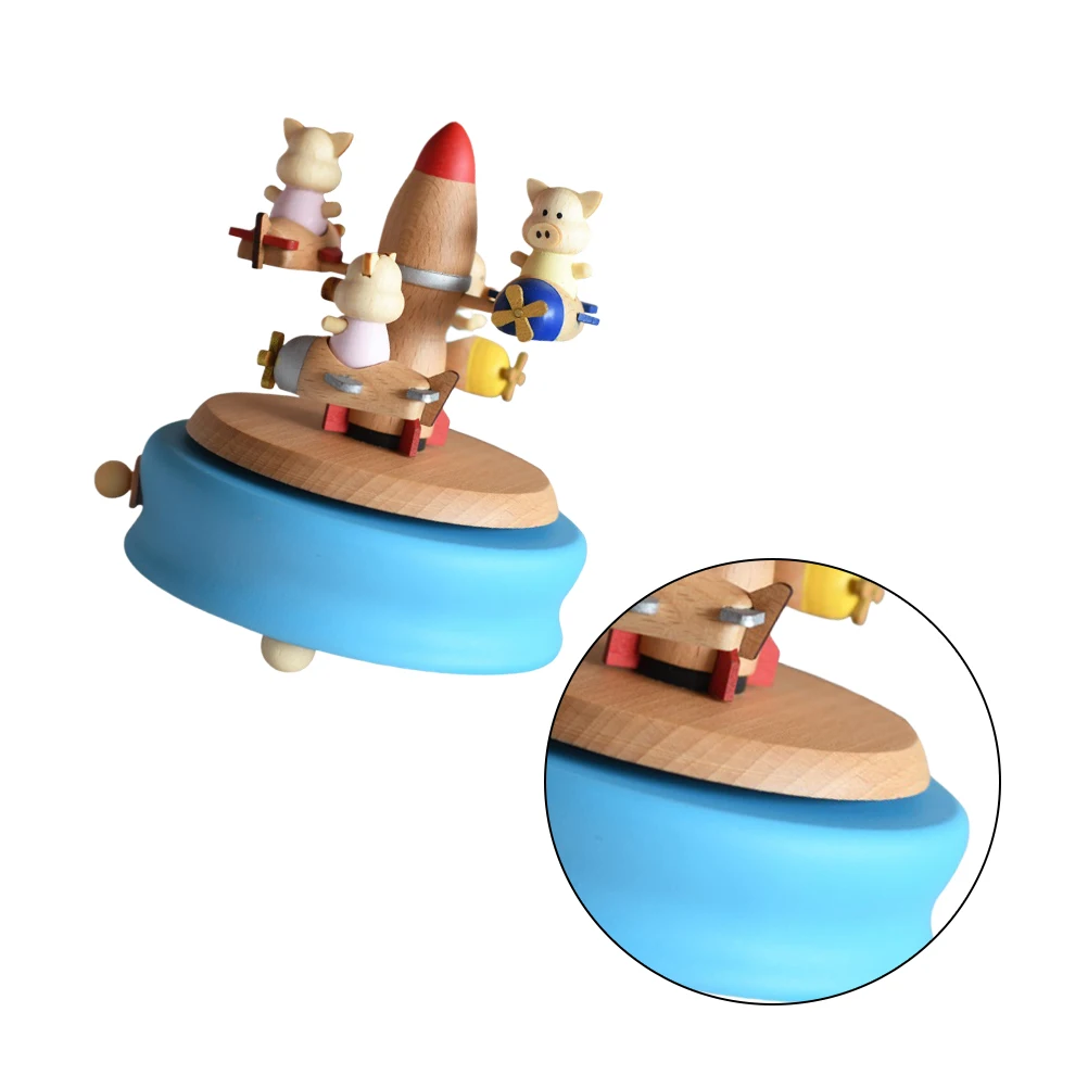 1PC Rotary Musical Box Cartoon Pig Toy Wood Music Box Pig Melody Box Festival Gift for -blue
1PC Rotary Musical Box Cartoon Pig Toy Wood Music Box Pig Melody Box Festival Gift for -blue