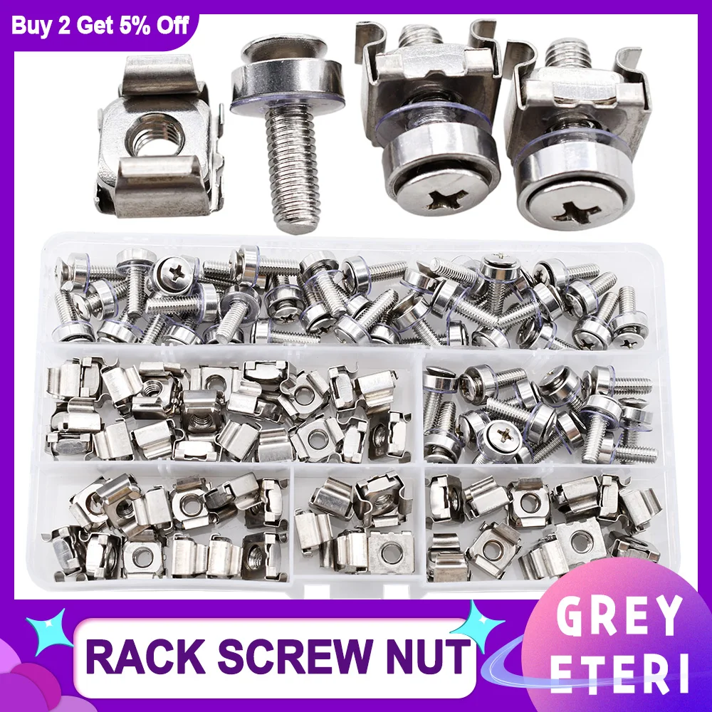 20Set 304 Stainless Steel Rack Mount Screw Lock Nut Set Server Cabinet Shelves Phillips Screws Bolt Washers Cage Nuts Kit M5 M6
20Set 304 Stainless Steel Rack Mount Screw Lock Nut Set Server Cabinet Shelves Phillips Screws Bolt Washers Cage Nuts Kit M5 M6