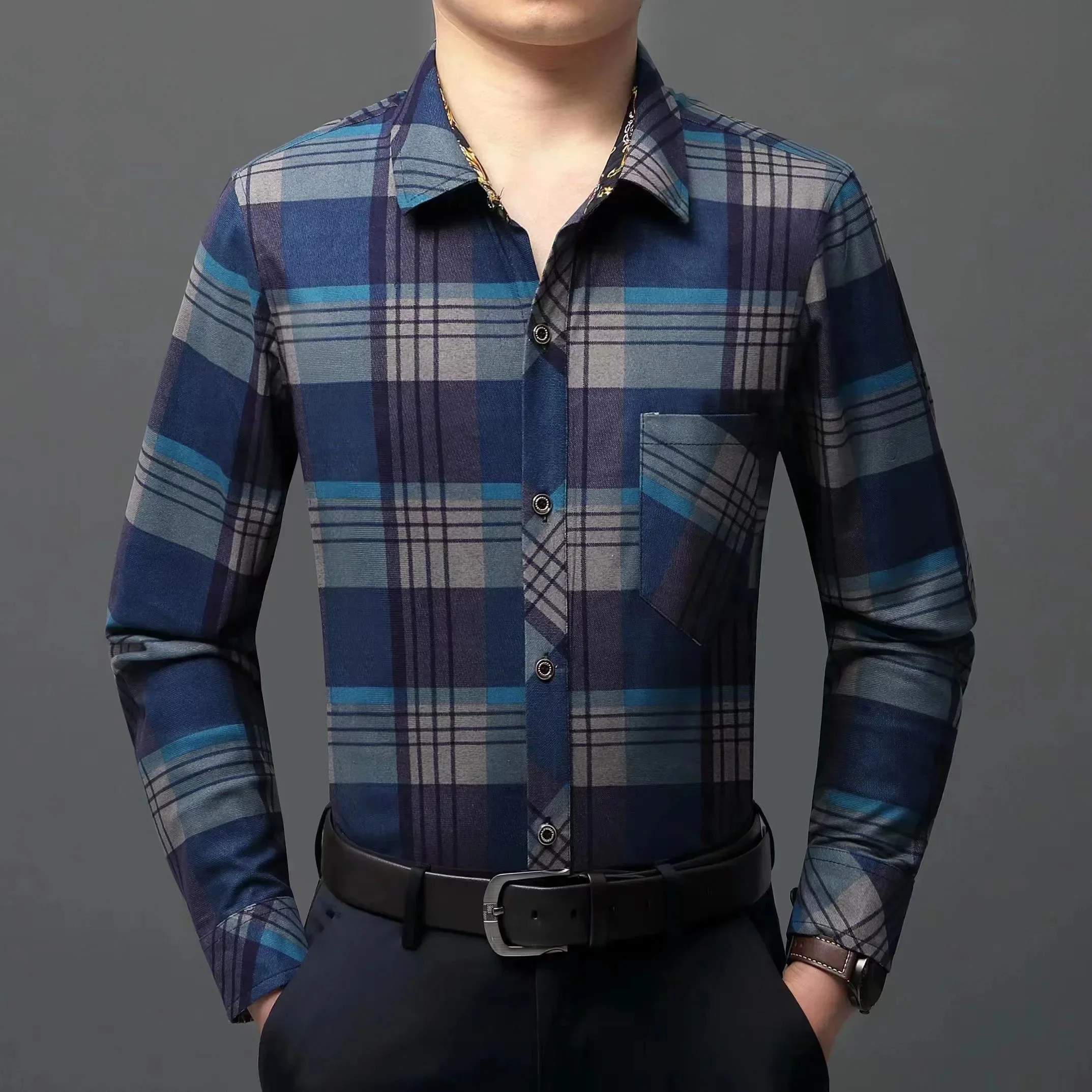 2024 Spring and Autumn New Fashion Trend Plaid Long-Sleeved Shirt Men's Casual Slim Comfortable Breathable Large-Size Shirt 4XL
2024 Spring and Autumn New Fashion Trend Plaid Long-Sleeved Shirt Men's Casual Slim Comfortable Breathable Large-Size Shirt 4XL