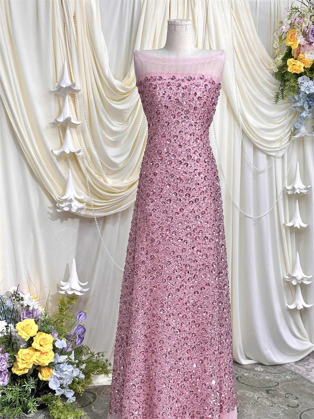 Luxury Sequence African Lace Fabrics 2026 Latest High Quality French Tulle Lace Embroidery With Beads For Party Dress Sewing
Luxury Sequence African Lace Fabrics 2026 Latest High Quality French Tulle Lace Embroidery With Beads For Party Dress Sewing
