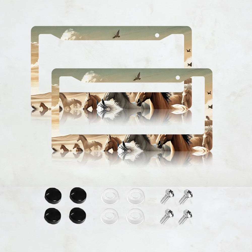 2PC tribal horse printed aluminum license plate holder - a stylish and durable car tag holder that is suitable for all vehicles
2PC tribal horse printed aluminum license plate holder - a stylish and durable car tag holder that is suitable for all vehicles