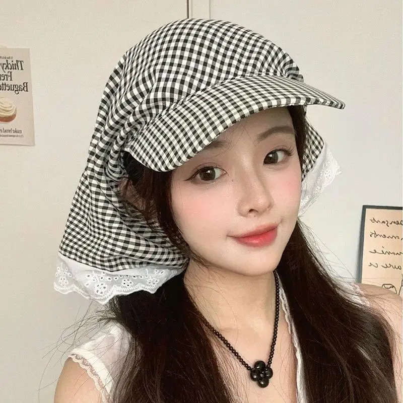 Womens Korean Headscarf Cap with Strap Sun Visor Triangular Cap Pastoral Design for Summer Streetwear
Womens Korean Headscarf Cap with Strap Sun Visor Triangular Cap Pastoral Design for Summer Streetwear