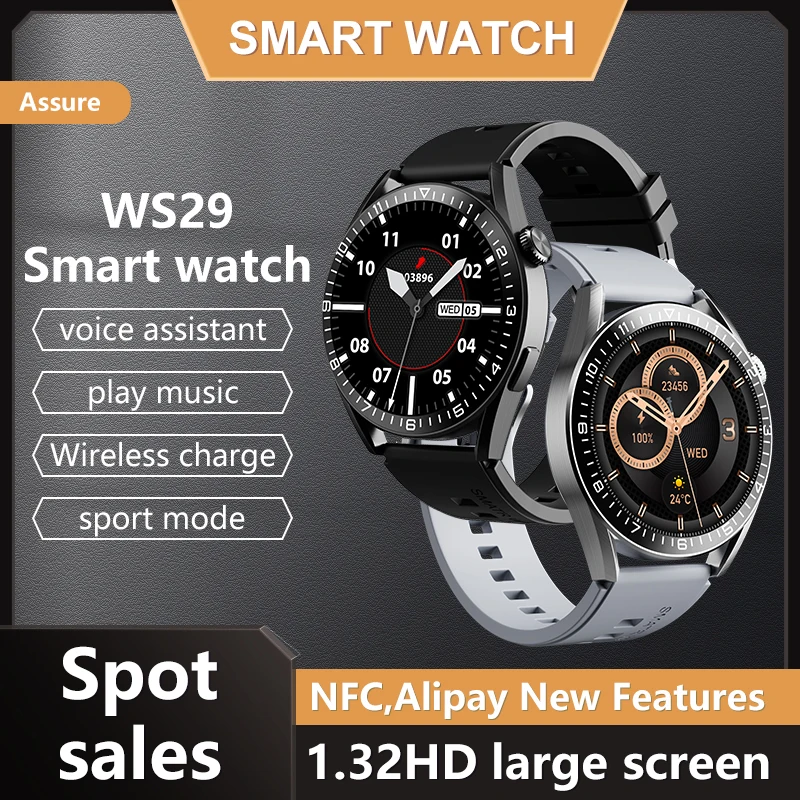 2022 NEW WS29 Smart Watch Wear IP68 Waterproof 1.32 Inch HD Touch Screen Heart Rate Blood Pressure Sports Fashion Men's Watch
2022 NEW WS29 Smart Watch Wear IP68 Waterproof 1.32 Inch HD Touch Screen Heart Rate Blood Pressure Sports Fashion Men's Watch