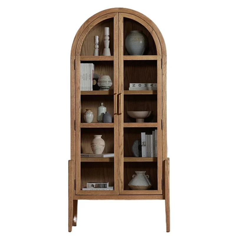 Furniture Glass Display Cabinet Arched Oak Cabinet with Beautiful Open Grain
Furniture Glass Display Cabinet Arched Oak Cabinet with Beautiful Open Grain