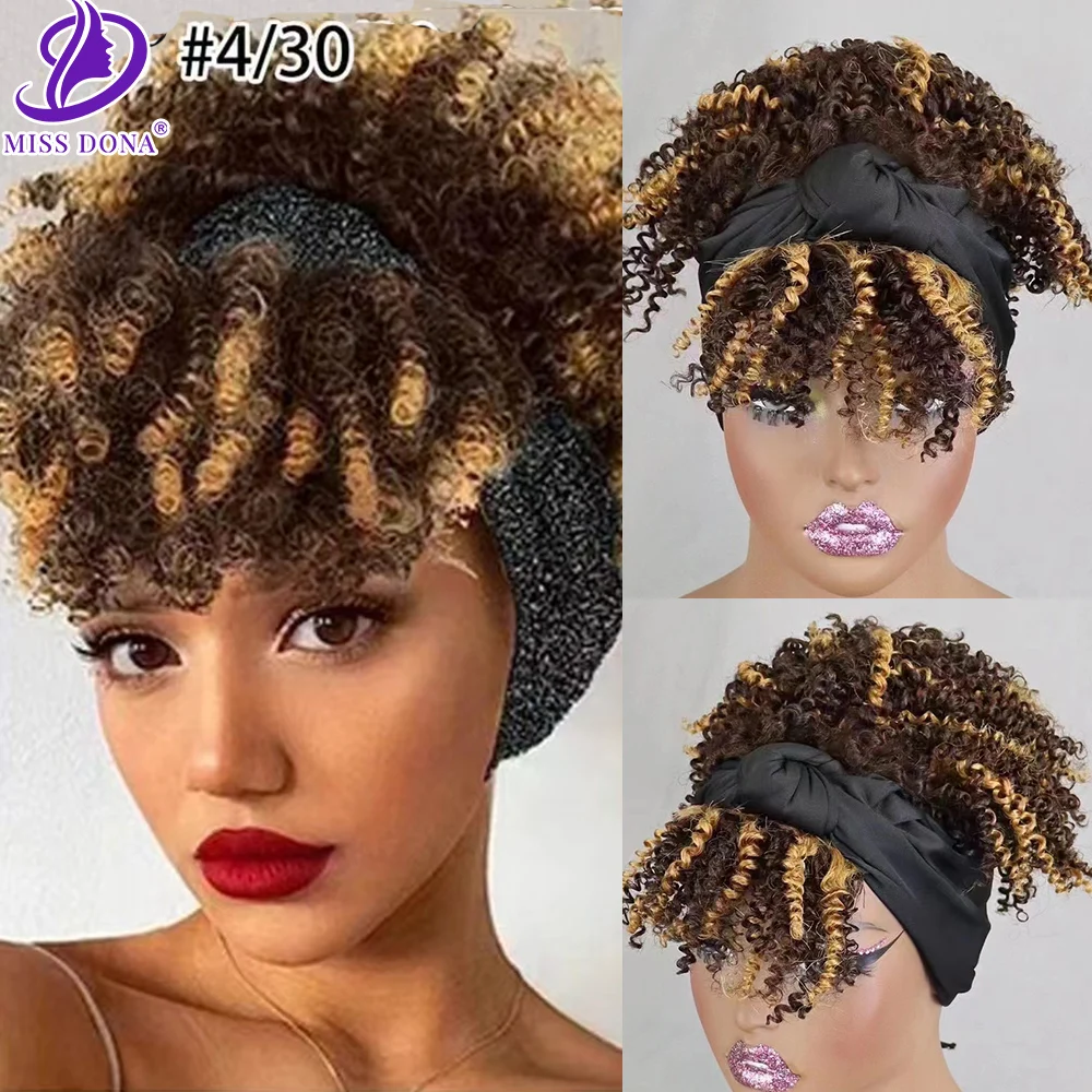 MissDona Human Hair Kinly Curly Headband Wigs 5 Colors 200% Density Brazilian Hair Machine Made for Black Women
MissDona Human Hair Kinly Curly Headband Wigs 5 Colors 200% Density Brazilian Hair Machine Made for Black Women