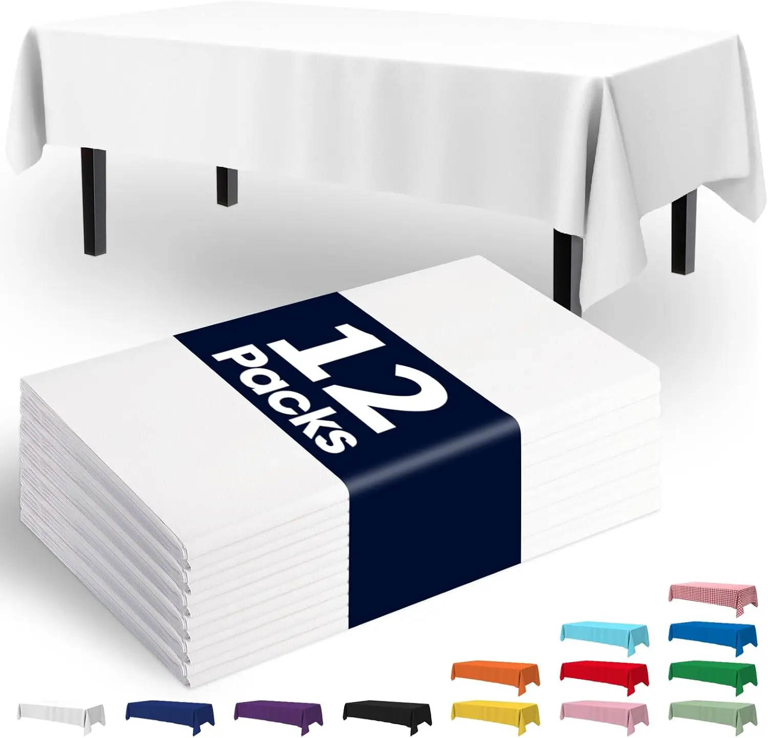 Plastic Table Cloth Disposable 12 Pack, 54 x 108 Inch Table Cloths, Party, Picnic, Wedding, Decorative Tablecloths, Rectangle, W
Plastic Table Cloth Disposable 12 Pack, 54 x 108 Inch Table Cloths, Party, Picnic, Wedding, Decorative Tablecloths, Rectangle, W