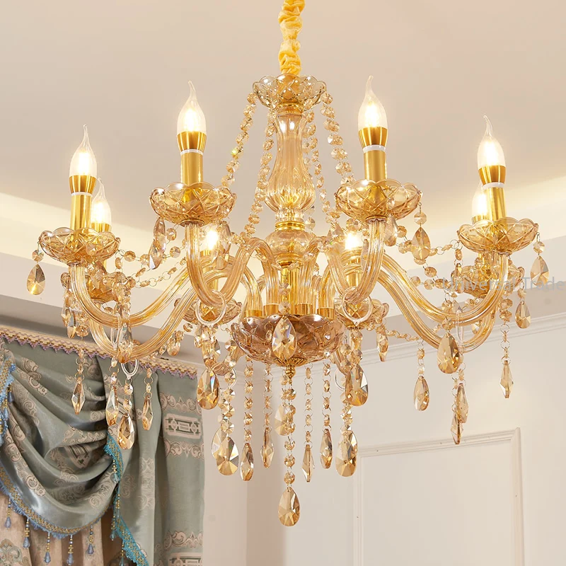 Modern Amber Crystal Chandeliers Room Decoration Lighting Family Living Room LED Pendant Lights Home Decor Hanging Lamps
Modern Amber Crystal Chandeliers Room Decoration Lighting Family Living Room LED Pendant Lights Home Decor Hanging Lamps