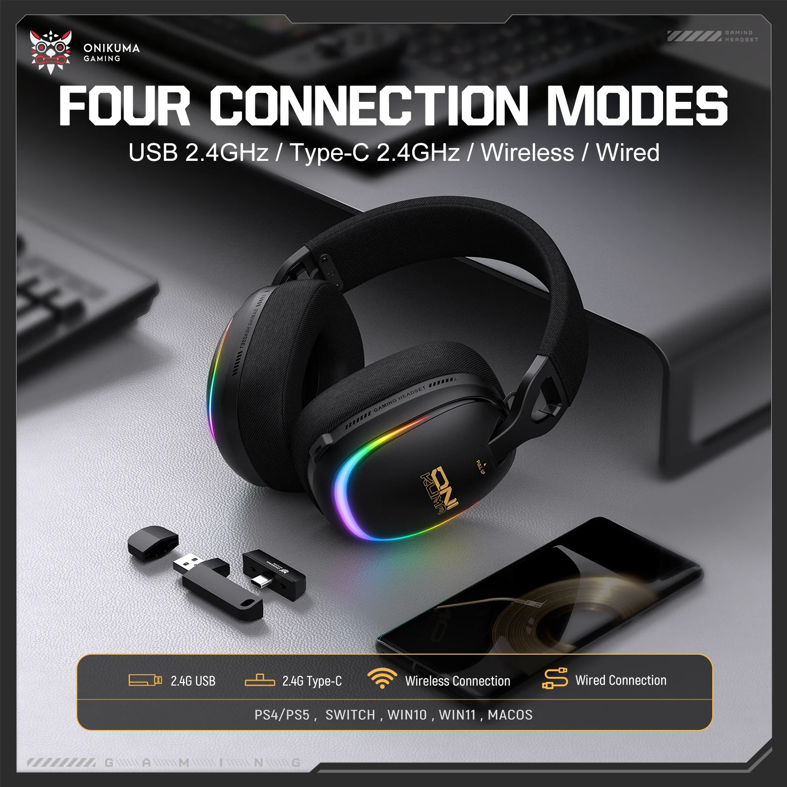 ONIKUMAGT805 Over-Ear Bluetooth Headphones, Low Latency, Rotatable Microphone, 100-Hour Battery Life, Compatible with All Device
ONIKUMAGT805 Over-Ear Bluetooth Headphones, Low Latency, Rotatable Microphone, 100-Hour Battery Life, Compatible with All Device