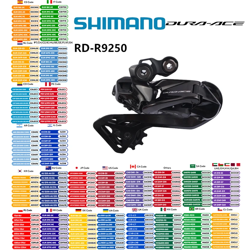 Задний переключатель Shimano DURA-ACE RD-R9250 Di2 2x12s SHADOW RD для шоссейного велосипеда R9270, групповой комплект, оригинальная часть велосипеда Shimano
Задний переключатель Shimano DURA-ACE RD-R9250 Di2 2x12s SHADOW RD для шоссейного велосипеда R9270, групповой комплект, оригинальная часть велосипеда Shimano