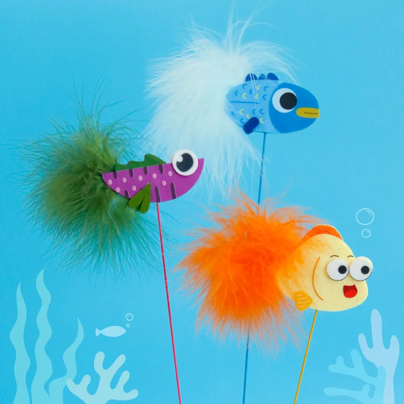 Three Small Fish Feather Cat Teaser with Bell Bite Not Rotten Cat Self-Hi Toy Pet Supplies
Three Small Fish Feather Cat Teaser with Bell Bite Not Rotten Cat Self-Hi Toy Pet Supplies