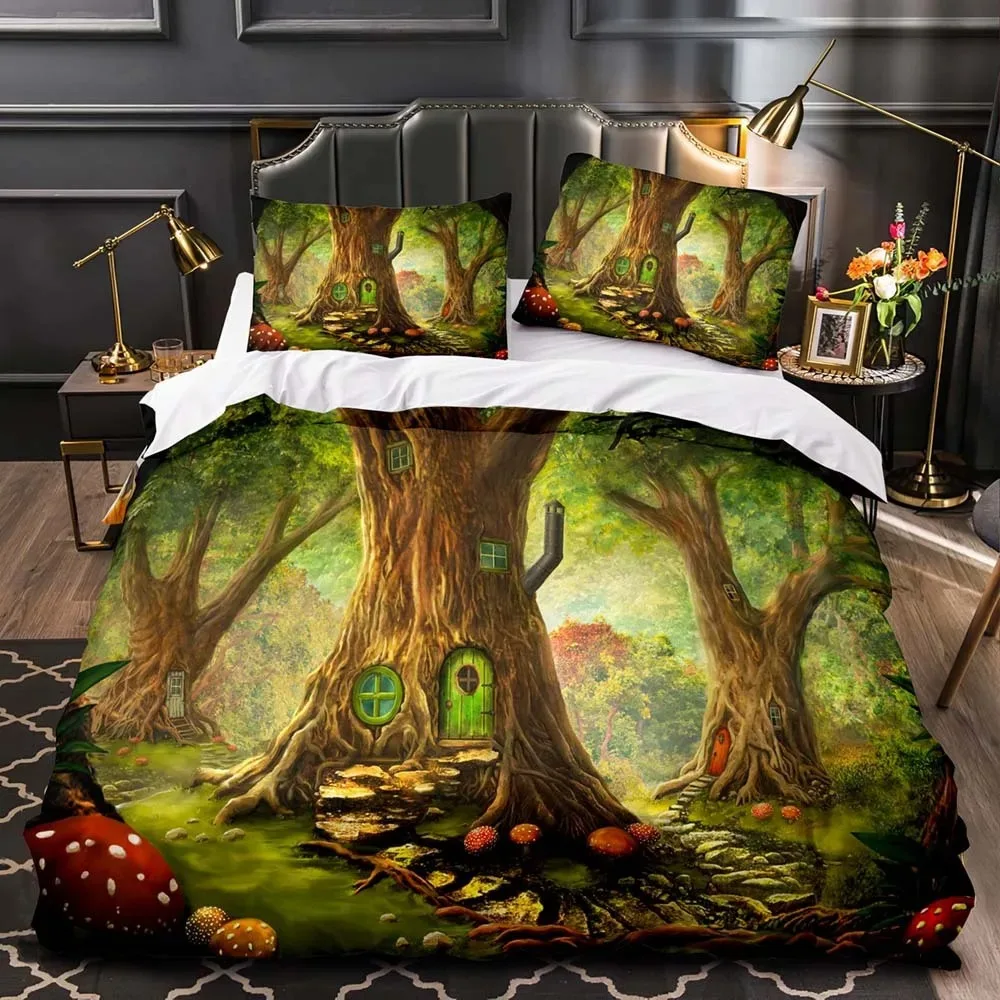 Комплект пододеяльников Fantasy World Forest, комплект постельного белья с мультяшным замком, волшебное дерево эльфа, полиэстеровое пододеяльник Queen King, полный двойной размер
Комплект пододеяльников Fantasy World Forest, комплект постельного белья с мультяшным замком, волшебное дерево эльфа, полиэстеровое пододеяльник Queen King, полный двойной размер
