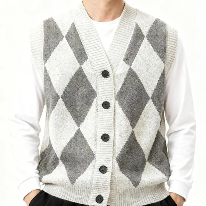 Spring and Autumn Winter Clothing V-Neck Sleeveless Button Short Loose and Versatile Black Knitted Vest for Men
Spring and Autumn Winter Clothing V-Neck Sleeveless Button Short Loose and Versatile Black Knitted Vest for Men