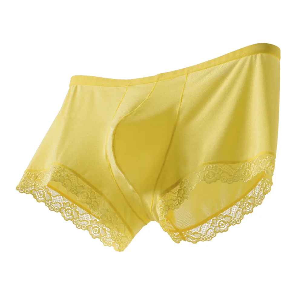 Men Seamless Thin Lace Trunks Boxer Shorts Ice Silk Solid Femboy Bulge Pouch Underwear For Man Hot Hot Lingerie Men's Underpants
Men Seamless Thin Lace Trunks Boxer Shorts Ice Silk Solid Femboy Bulge Pouch Underwear For Man Hot Hot Lingerie Men's Underpants