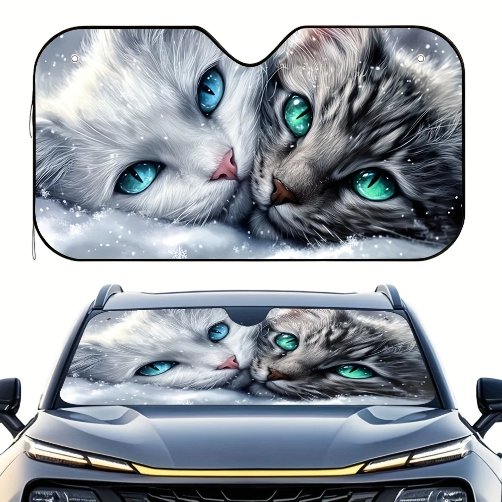 1pc Winter Feline Duo Car Sun Visor Compact Fold Sunshield For Small Spaces Collapsible Design Vehicle Accessory Universal Fit F
1pc Winter Feline Duo Car Sun Visor Compact Fold Sunshield For Small Spaces Collapsible Design Vehicle Accessory Universal Fit F