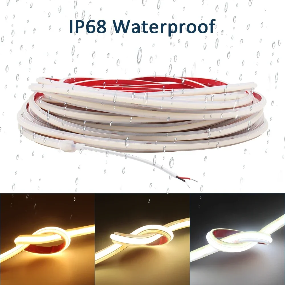 Super COB LED Strip Light IP68 Waterproof DC24V AC220V High Quality Underwater Outdoor Flexible Tape 312Leds/M Ribbon for Pool
Super COB LED Strip Light IP68 Waterproof DC24V AC220V High Quality Underwater Outdoor Flexible Tape 312Leds/M Ribbon for Pool
