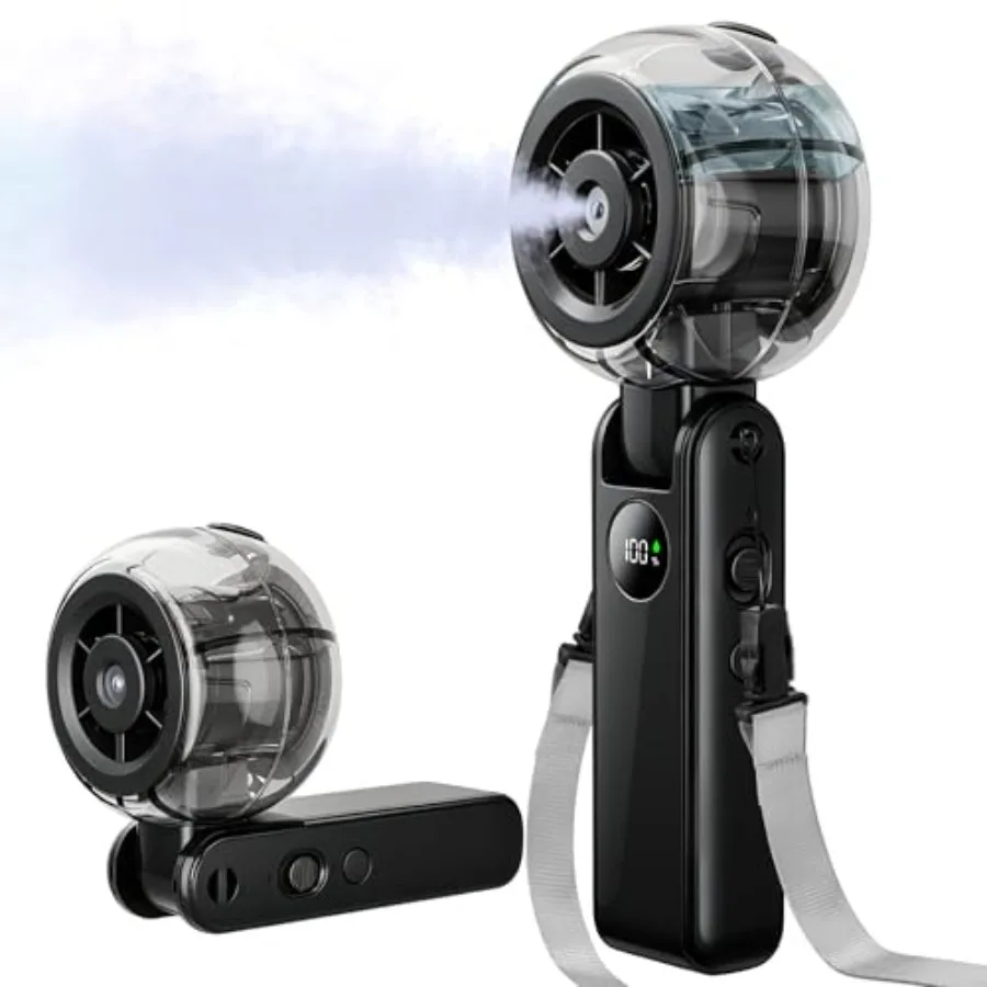 Portable Handheld Misting Fan, Personal Fan that Blow Cold Airflow, USB Rechargeable, LED Display, 100 Speeds, 155° Foldable, 4
Portable Handheld Misting Fan, Personal Fan that Blow Cold Airflow, USB Rechargeable, LED Display, 100 Speeds, 155° Foldable, 4