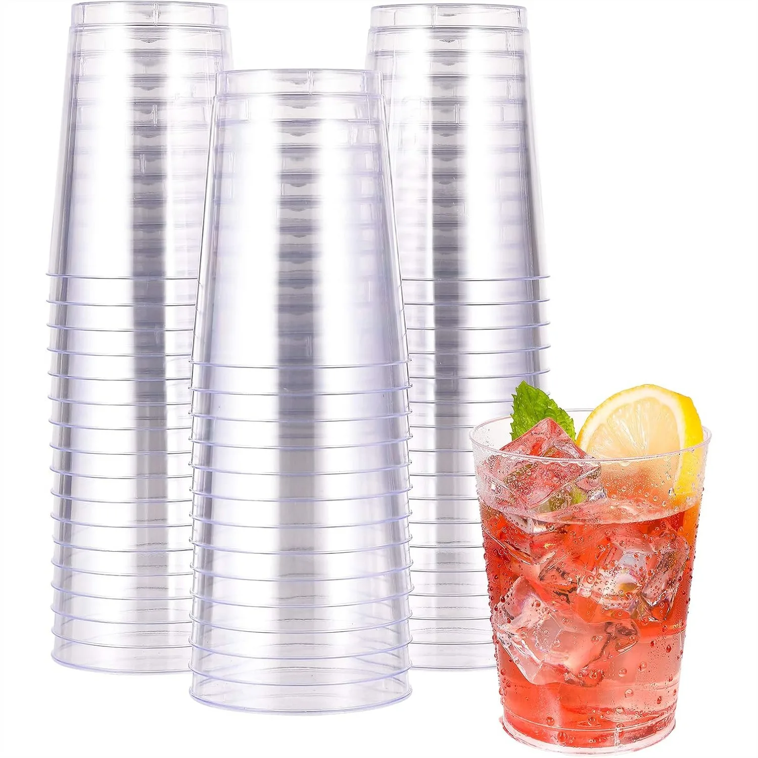 10 oz Clear Disposable Plastic Cups 50 Pack Heavy Duty Party Glasses for Wedding Thanksgiving Halloween
10 oz Clear Disposable Plastic Cups 50 Pack Heavy Duty Party Glasses for Wedding Thanksgiving Halloween