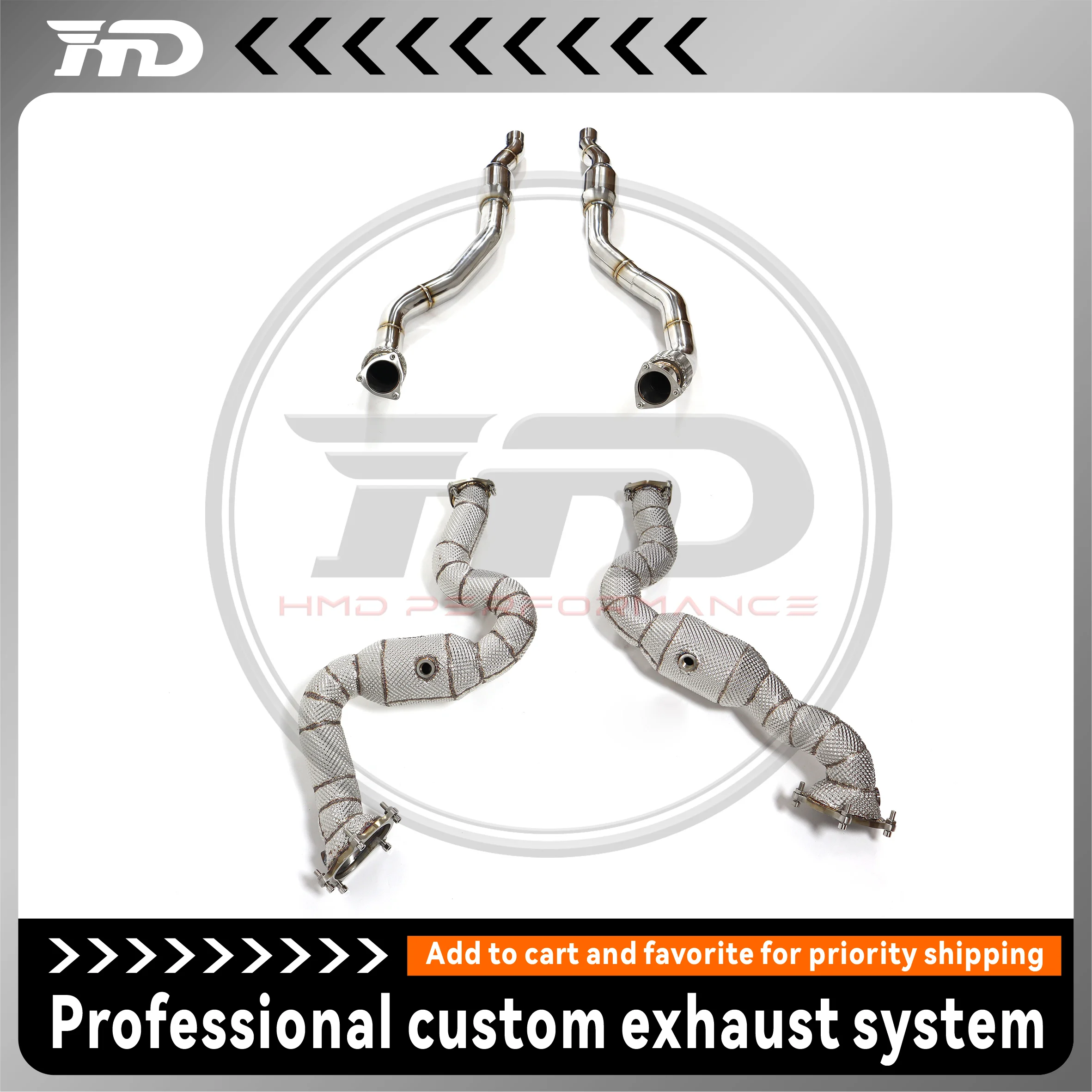 HMD Exhaust System Downpipe for Audi S6 S7 Stainless Steel Resonator With Heat Shield
HMD Exhaust System Downpipe for Audi S6 S7 Stainless Steel Resonator With Heat Shield
