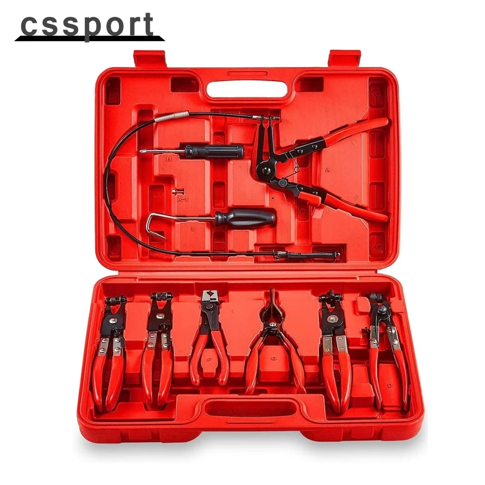 Flexible Automotive Hose Clamp Clip Plier Tool Set Swivel Jaw Flat Angled Band
Flexible Automotive Hose Clamp Clip Plier Tool Set Swivel Jaw Flat Angled Band