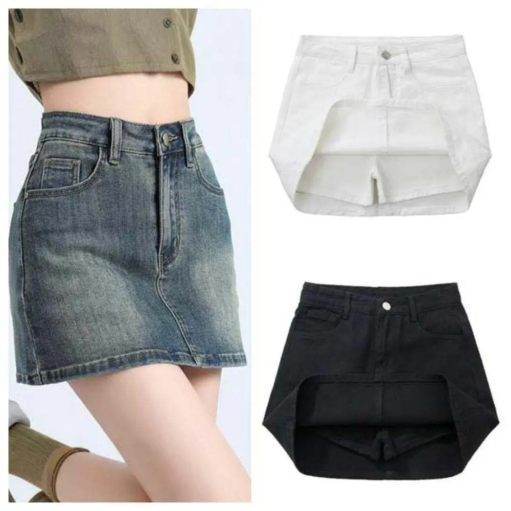 Includes Shorts Pants High Waist a-line Skirt Two Pocket Basic Denim Shorts Skirt Women Wide Leg Korean Y2K Ins
Includes Shorts Pants High Waist a-line Skirt Two Pocket Basic Denim Shorts Skirt Women Wide Leg Korean Y2K Ins