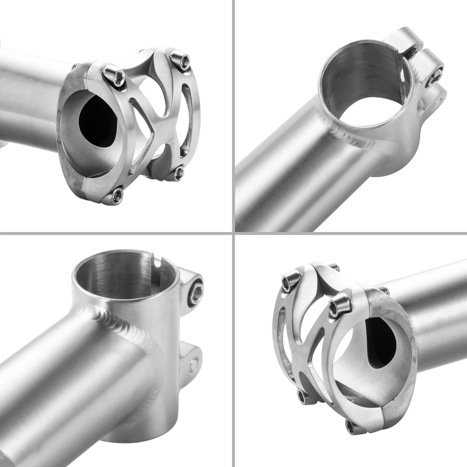 SUNTNUR Ti3Al2.5V 1-1/8" Steerer Titanium Bike Stem 31.8 MM 6-Bolts For MTB / DHG / Folding Bike ( 50/80/100/120/150 MM )
SUNTNUR Ti3Al2.5V 1-1/8" Steerer Titanium Bike Stem 31.8 MM 6-Bolts For MTB / DHG / Folding Bike ( 50/80/100/120/150 MM )