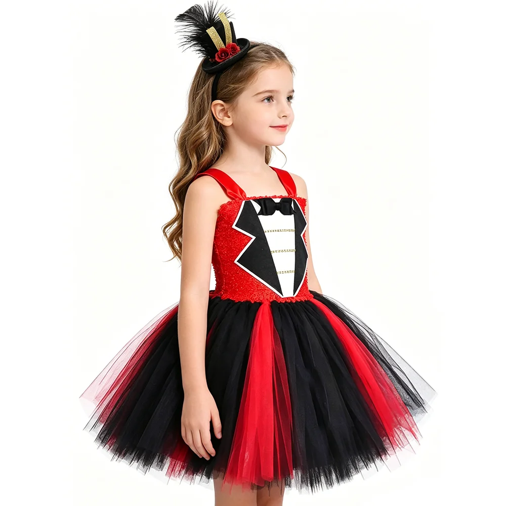 Circus Ringmaster Costumes for Girls Animal Trainer Fancy Dresses for Kids Beastmaster Disguise Outfit with Feathers Hairbow
Circus Ringmaster Costumes for Girls Animal Trainer Fancy Dresses for Kids Beastmaster Disguise Outfit with Feathers Hairbow