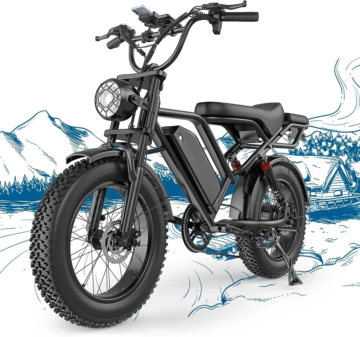 20" Fat Tire Electric Bike for Adults Electric Dirt Bike 48V 18Ah 70 Miles Max Range 1500W Peak Motor up to 31MPH Speed off-road E-BIKE
20" Fat Tire Electric Bike for Adults Electric Dirt Bike 48V 18Ah 70 Miles Max Range 1500W Peak Motor up to 31MPH Speed off-road E-BIKE