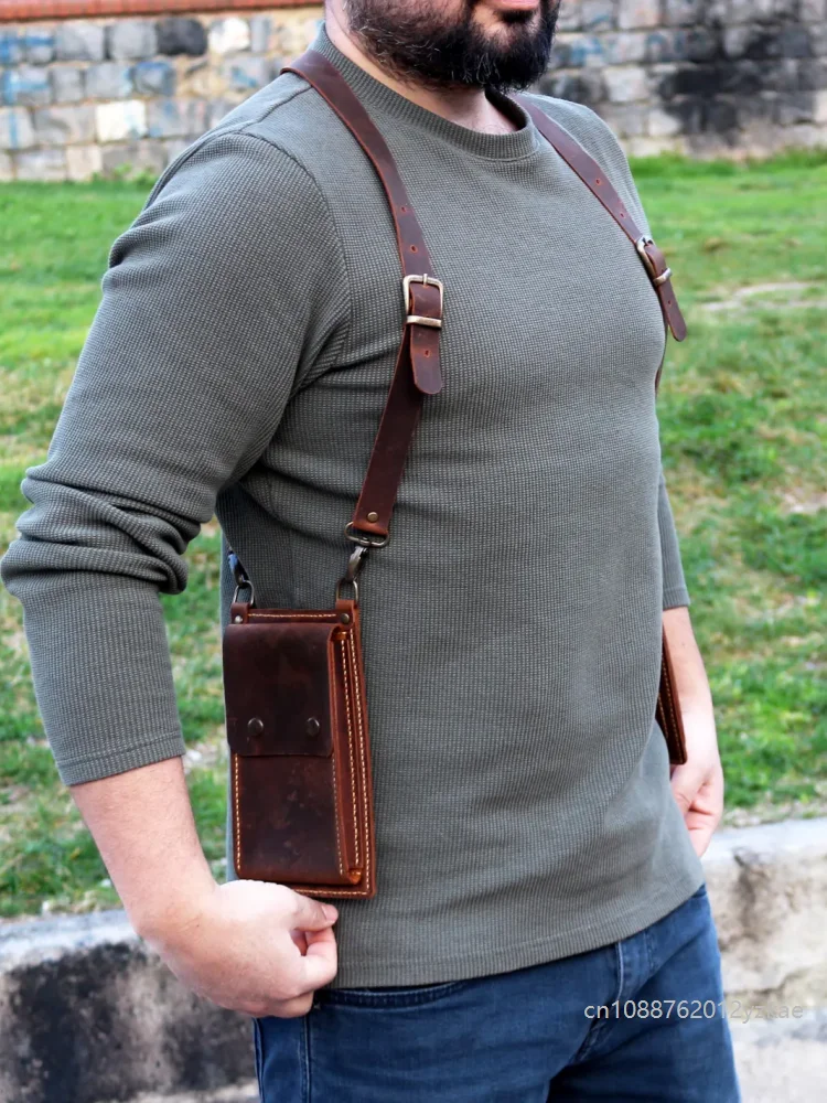 Retro Brown Faux Leather Double-pocket Chest Bag For Men Outdoor Anti-theft Chest Bag Cosplay Tactical Storage Hunting Bags 2026
Retro Brown Faux Leather Double-pocket Chest Bag For Men Outdoor Anti-theft Chest Bag Cosplay Tactical Storage Hunting Bags 2026