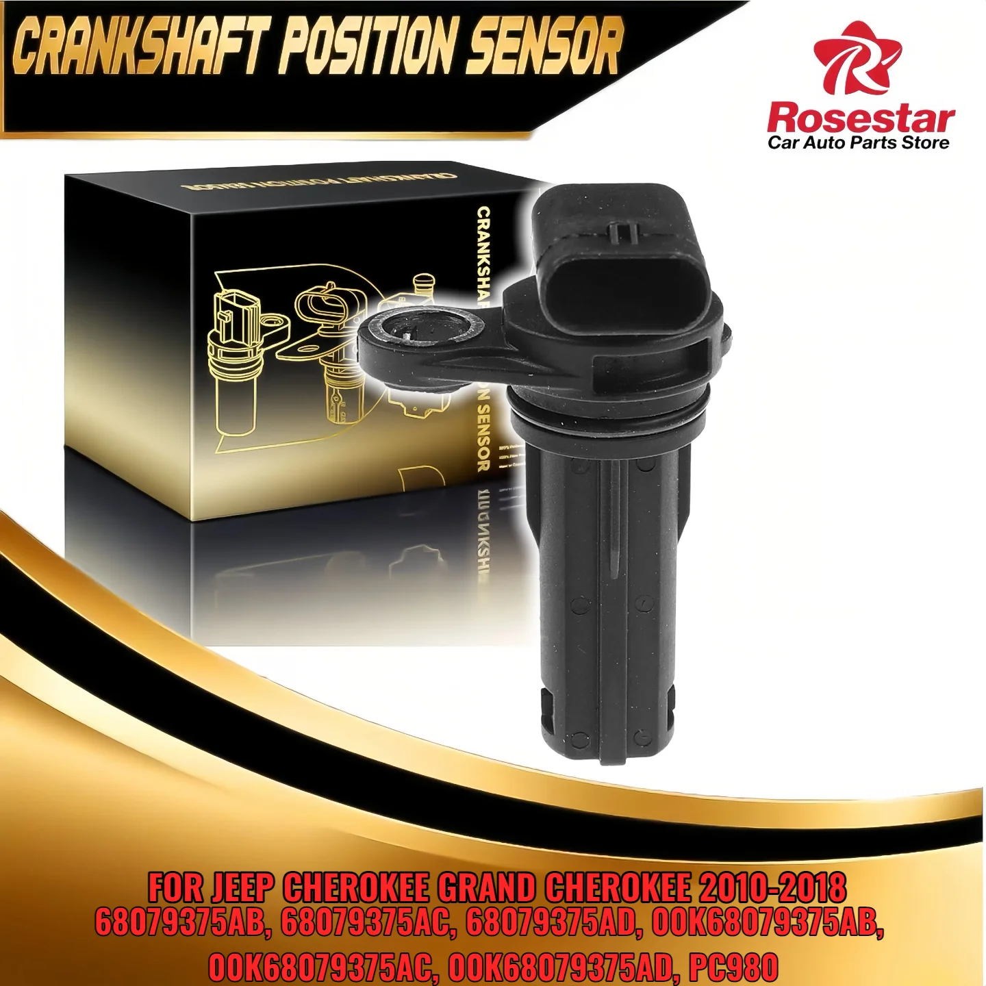 Engine Crankshaft Position Sensor for Chrysler 200 Ram 1500 Dodge Jeep Cherokee 68079375AB 68079375AC PC980
Engine Crankshaft Position Sensor for Chrysler 200 Ram 1500 Dodge Jeep Cherokee 68079375AB 68079375AC PC980