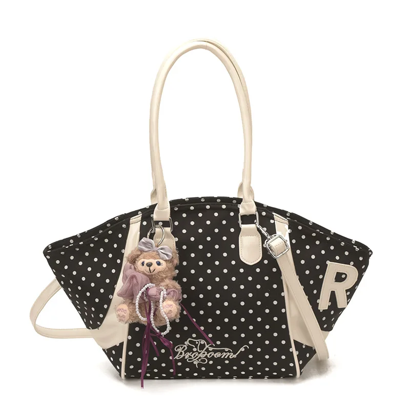 Wing Style Polka Dot Hobo Tote Bag with Bag Charm,Korean Large Capacity Crossbody Shoulder Bag for Women,Commute Cute Handbag
Wing Style Polka Dot Hobo Tote Bag with Bag Charm,Korean Large Capacity Crossbody Shoulder Bag for Women,Commute Cute Handbag